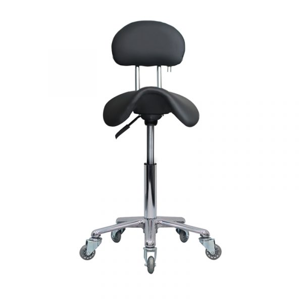 Saddle Stool Black with back 07015SANB - Image 2