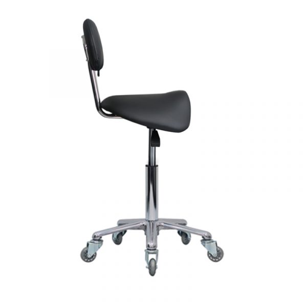 Saddle Stool Black with back 07015SANB - Image 3