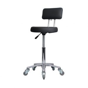 BLACK ROUND STOOL WITH BACK