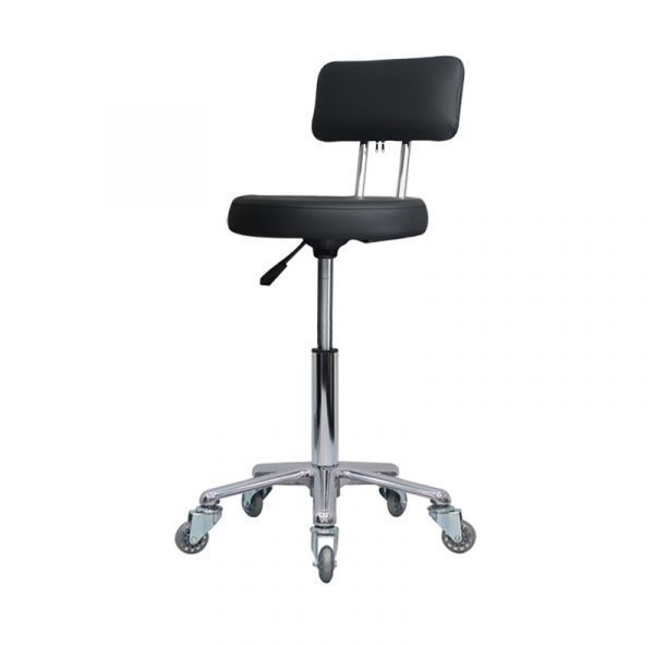 BLACK ROUND STOOL WITH BACK