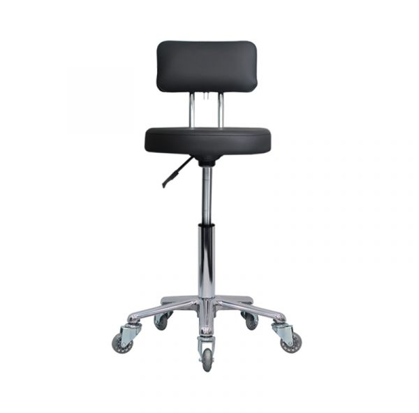 Round Stool Black with back 07015RNB - Image 2