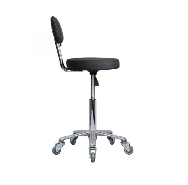 Round Stool Black with back 07015RNB - Image 3